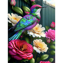 Lade das Bild in den Galerie-Viewer, Hummingbird Moonlight Flower-Voll Round Diamond Painting-30x40cm