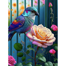 Lade das Bild in den Galerie-Viewer, Hummingbird Moonlight Flower-Voll Round Diamond Painting-30x40cm
