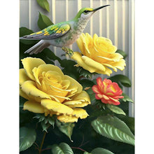 Lade das Bild in den Galerie-Viewer, Hummingbird Moonlight Flower-Voll Round Diamond Painting-30x40cm