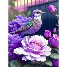 Lade das Bild in den Galerie-Viewer, Hummingbird Moonlight Flower-Voll Round Diamond Painting-30x40cm