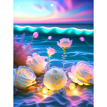 Lade das Bild in den Galerie-Viewer, Kristallrose am Meer-Vollbild Diamond Painting-30x40cm