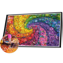 Lade das Bild in den Galerie-Viewer, Regenbogenstrudel-Blumenstrauch-Voller Diamond Painting-70x50cm-Large Size