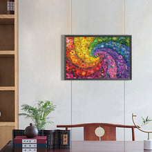 Lade das Bild in den Galerie-Viewer, Regenbogenstrudel-Blumenstrauch-Voller Diamond Painting-70x50cm-Large Size