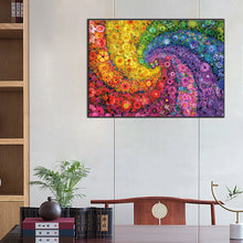 Lade das Bild in den Galerie-Viewer, Regenbogenstrudel-Blumenstrauch-Square Diamond Painting-75x55cm