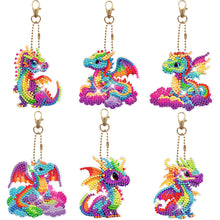 Lade das Bild in den Galerie-Viewer, 6pcs/Set-Lady/Dragon/Owl-Double Side Drill-Diamond Schlüsselanhänger