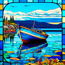 Lade das Bild in den Galerie-Viewer, Buntglas Flower-VollerDiamond Painting-30x30cm