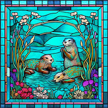 Lade das Bild in den Galerie-Viewer, Buntglas Flower-VollerDiamond Painting-30x30cm