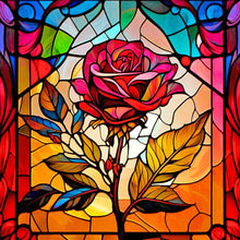 Lade das Bild in den Galerie-Viewer, Buntglas Flower-VollerDiamond Painting-30x30cm