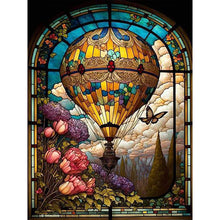 Lade das Bild in den Galerie-Viewer, Buntglas Hot Air Balloon-Full Round Diamond Painting-40x50cm