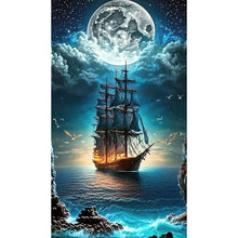 Lade das Bild in den Galerie-Viewer, Sailboat-Full Round Diamond Painting-40x70cm-Large Size