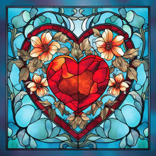 Lade das Bild in den Galerie-Viewer, Buntglas Heart-Full Round Diamond Painting-30x30cm