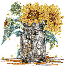 Lade das Bild in den Galerie-Viewer, Sonnenblumen-Glasflasche – teilweise Sonderangebot Diamond Painting-30x30cm