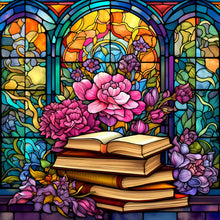 Lade das Bild in den Galerie-Viewer, Buntglas Book-voller Round Diamond Painting-30x30cm