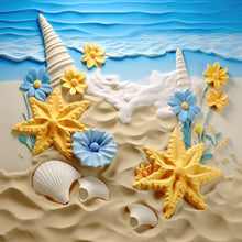 Lade das Bild in den Galerie-Viewer, Sunflower Beach-voller Round Diamond Painting-30x30cm