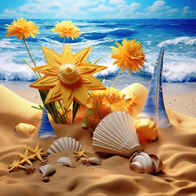 Lade das Bild in den Galerie-Viewer, Sunflower Beach-voller Round Diamond Painting-30x30cm