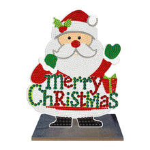 Lade das Bild in den Galerie-Viewer, Weihnachten-einseitig gebohrt, Diamant-Desktop-Ornament aus Holz