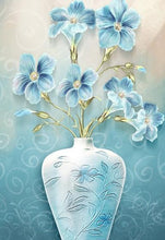 Lade das Bild in den Galerie-Viewer, Blaue Vase 5d voller runder Diamant - 92x45cm