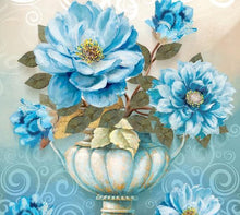 Lade das Bild in den Galerie-Viewer, Blaue Vase 5d voller runder Diamant - 92x45cm