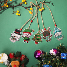 Lade das Bild in den Galerie-Viewer, 5 teile/satz doppelseitige weihnachten diy diamant malerei hängende baum dekoration