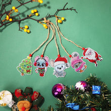 Lade das Bild in den Galerie-Viewer, 5 teile/satz doppelseitige weihnachten diy diamant malerei hängende baum dekoration