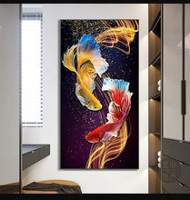 Lade das Bild in den Galerie-Viewer, Bunte Fische - volle Runde Diamant-Malerei - 85x45cm