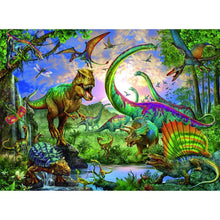 Lade das Bild in den Galerie-Viewer, Wald-Dinosaurier - voller runder Diamant - 40x30cm