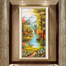 Lade das Bild in den Galerie-Viewer, Landschaft - volle runde Diamant-Malerei - 85x45cm