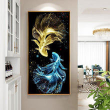 Lade das Bild in den Galerie-Viewer, Bunte Fische - volle Runde Diamant-Malerei - 85x45cm