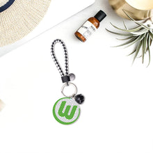 Lade das Bild in den Galerie-Viewer, 1pcs Fußball VfL Wolfsburg doppelseitig - 5D DIY Bastel Schlüsselanhänger