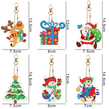 Lade das Bild in den Galerie-Viewer, 6pcs Weihnachtsgeschenke, Diamantmalerei, DIY-Schlüsselanhänger, speziell geformte Schlüsselanhänger