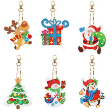 Lade das Bild in den Galerie-Viewer, 6pcs Weihnachtsgeschenke, Diamantmalerei, DIY-Schlüsselanhänger, speziell geformte Schlüsselanhänger