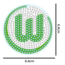 Lade das Bild in den Galerie-Viewer, 1pcs Fußball VfL Wolfsburg doppelseitig - 5D DIY Bastel Schlüsselanhänger