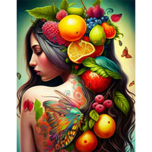 Lade das Bild in den Galerie-Viewer, Persönlichkeit Blumenmädchen Vogel zurück - Vollbild Diamond Painting