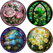 Lade das Bild in den Galerie-Viewer, Buntglas Flower-VollerDiamond Painting-35x35cm