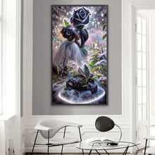 Lade das Bild in den Galerie-Viewer, Schwarze Rose-Vollbohrer-Diamantmalerei-40x70cm