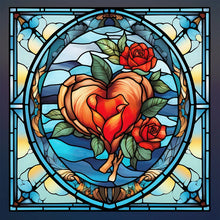 Lade das Bild in den Galerie-Viewer, Buntglas Heart-Full Round Diamond Painting-30x30cm