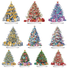 Lade das Bild in den Galerie-Viewer, Weihnachtsbaum – einseitig gebohrt – Diamant-Desktop-Ornament aus Holz