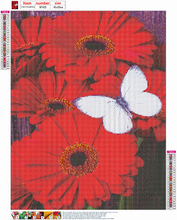 Lade das Bild in den Galerie-Viewer, Schmetterlingsblume - Voller runder Diamantmalerei (40 * 50 cm)