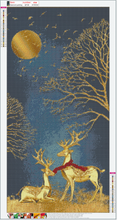 Lade das Bild in den Galerie-Viewer, Gold Hirsch - volle Runde Diamant-Malerei - 85x45cm