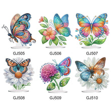 Lade das Bild in den Galerie-Viewer, Blumen-Schmetterling – einseitig gebohrter Acryl-Diamant-Desktop-Ornament
