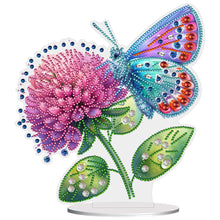 Lade das Bild in den Galerie-Viewer, Blumen-Schmetterling – einseitig gebohrter Acryl-Diamant-Desktop-Ornament
