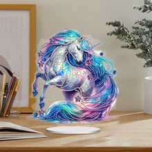 Lade das Bild in den Galerie-Viewer, Einhorn-einseitig gebohrtes Acryl-Diamant-Desktop-Ornament
