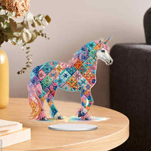 Lade das Bild in den Galerie-Viewer, Einhorn-einseitig gebohrtes Acryl-Diamant-Desktop-Ornament
