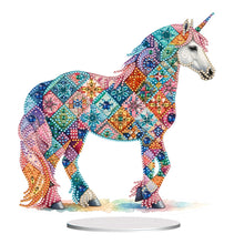 Lade das Bild in den Galerie-Viewer, Einhorn-einseitig gebohrtes Acryl-Diamant-Desktop-Ornament
