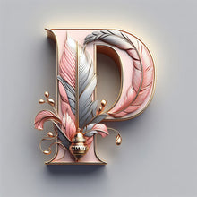 Lade das Bild in den Galerie-Viewer, Feather Letter-Voll Round Diamond Painting-30x30cm
