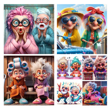 Lade das Bild in den Galerie-Viewer, Funny Grandma-Voll  Diamond Painting-40x40cm

