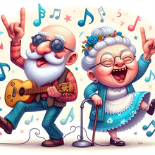 Lade das Bild in den Galerie-Viewer, Funny Grandma-Voll  Diamond Painting-40x40cm
