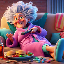 Lade das Bild in den Galerie-Viewer, Funny Grandma-Voll  Diamond Painting-40x40cm
