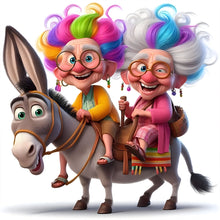 Lade das Bild in den Galerie-Viewer, Funny Grandma-Voll  Diamond Painting-40x40cm
