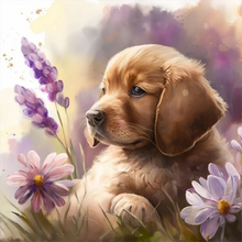 Lade das Bild in den Galerie-Viewer, Goldener Haarpupp - Runder  Diamond Painting- 30*30cm
